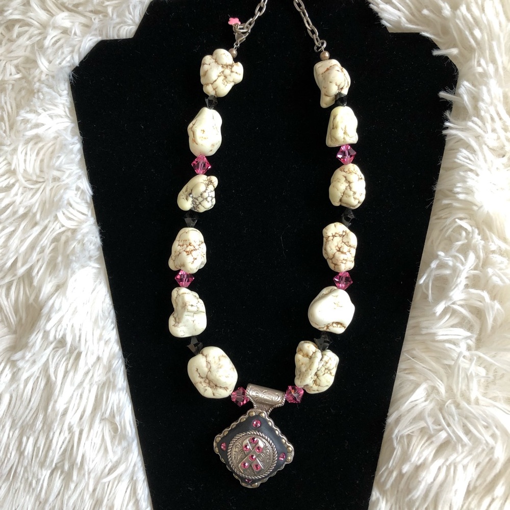 Breast Cancer Aware Trigg Leather Necklace